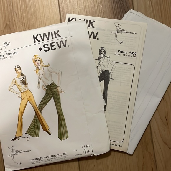 Uncut 1970s pattern for flared bell bottom pants - Picture 5 of 5